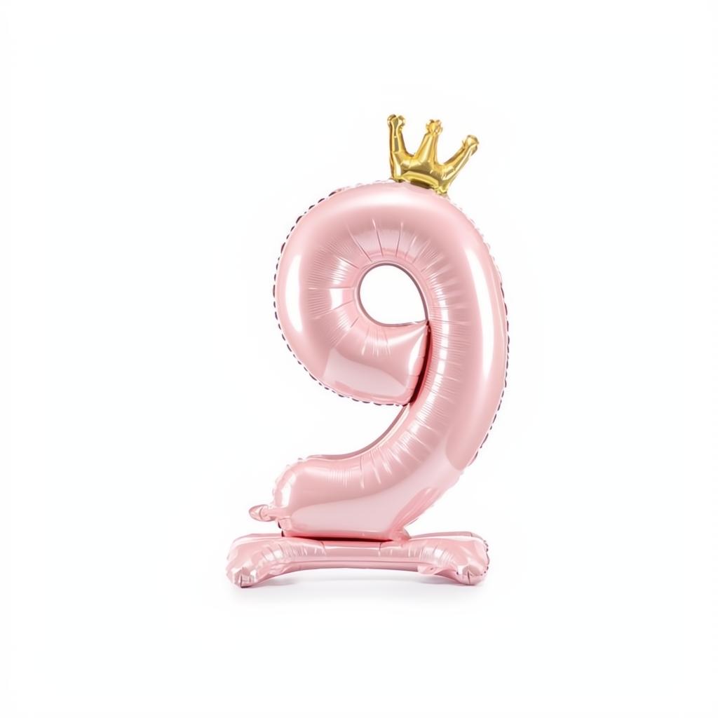 Stehender Folienballon Ziffer 84cm, hellrosa PartyDeco 10 fiestastore