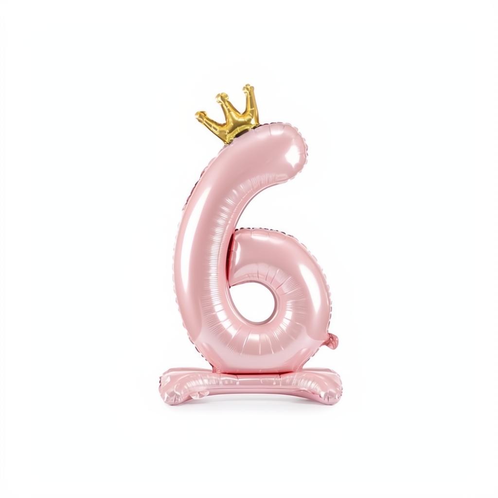 Stehender Folienballon Ziffer 84cm, hellrosa PartyDeco 7 fiestastore