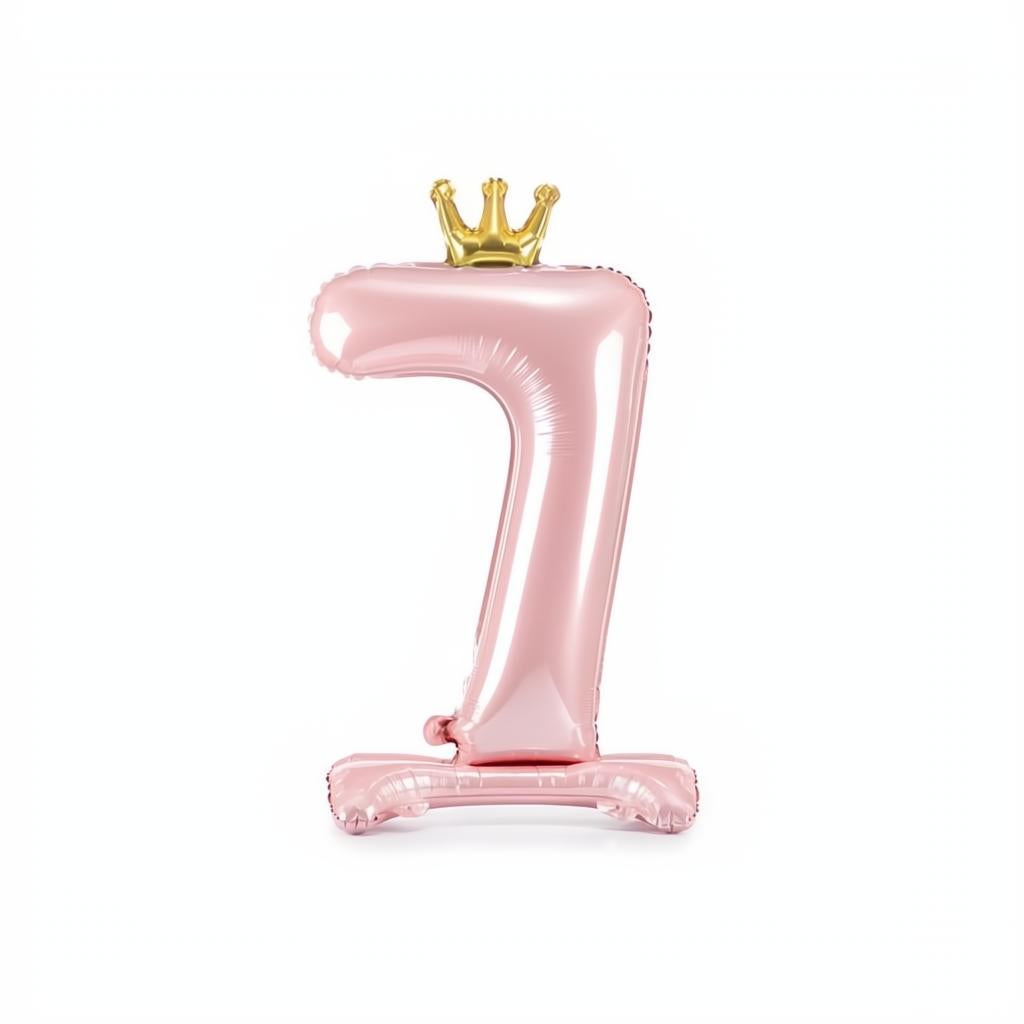 Stehender Folienballon Ziffer 84cm, hellrosa PartyDeco 8 fiestastore