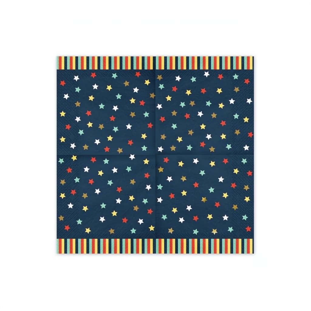 Stern-Servietten, 33x33 cm, dunkelblau Servietten bedruckt PartyDeco 2 fiestastore