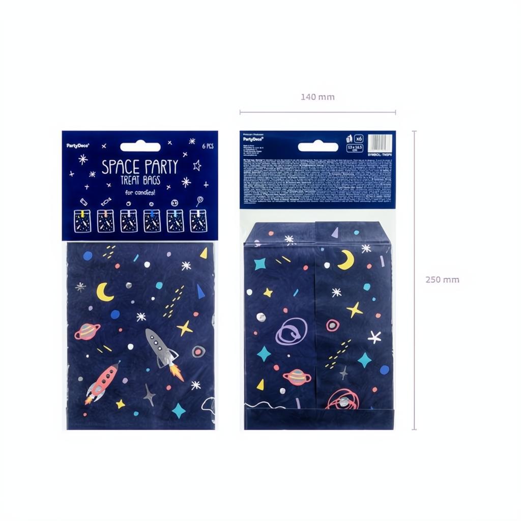 Süssigkeiten-Tüten Kosmos, 13x14cm Papiertüten PartyDeco 6 fiestastore