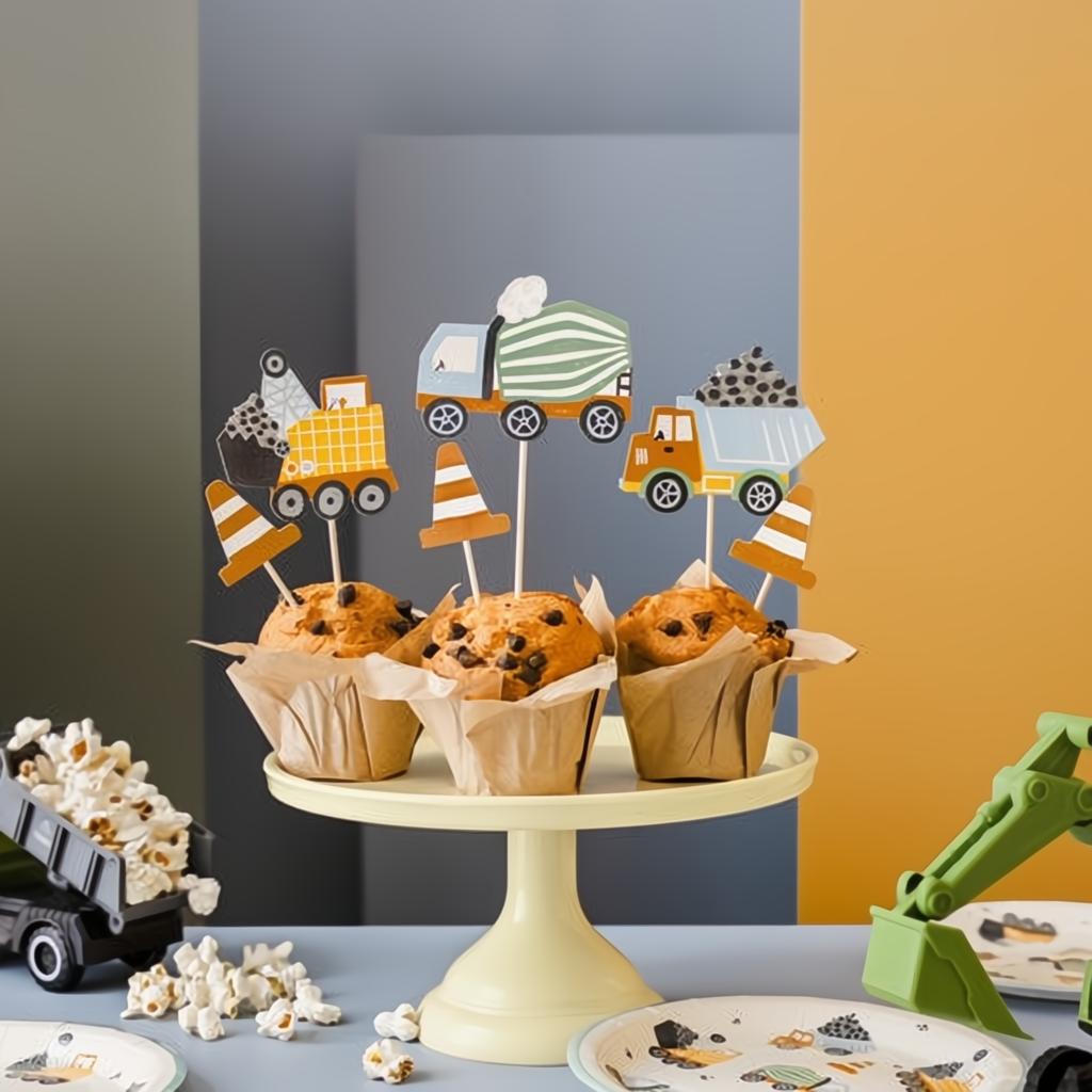 Teller Baufahrzeuge, 18x18 cm Tellers PartyDeco 5 fiestastore