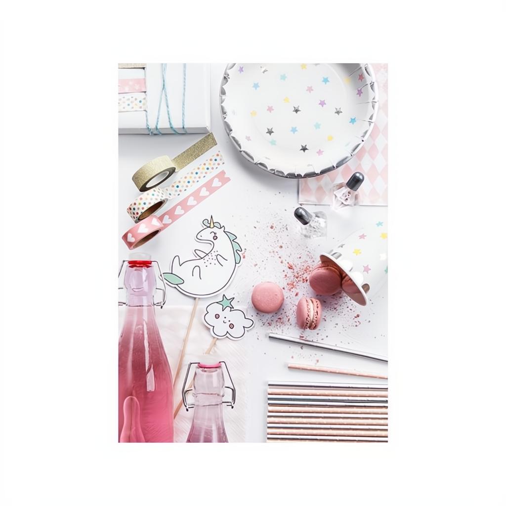 Teller Einhorn - Sterne, 18 cm PartyDeco 3 fiestastore