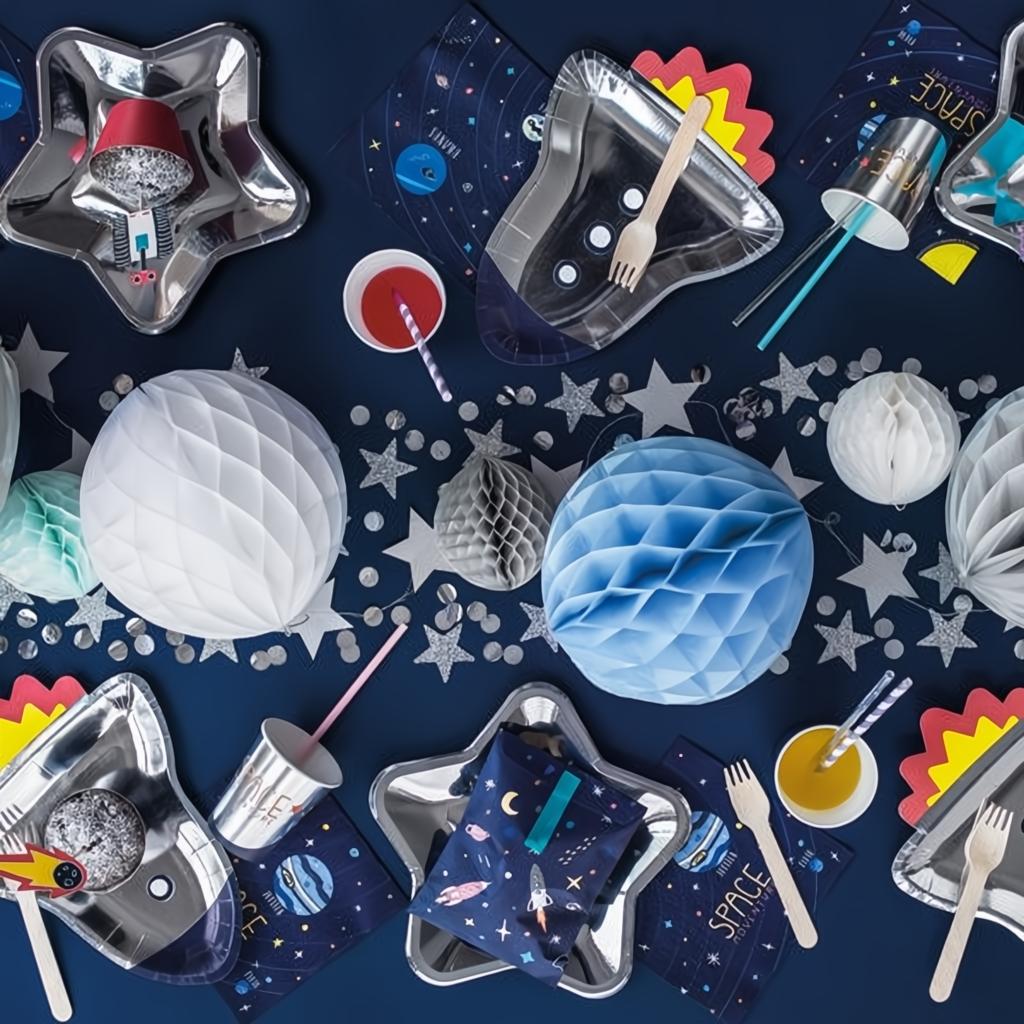 Teller Kosmos - Rakete, 21,5x29,5cm. Tellers PartyDeco 4 fiestastore
