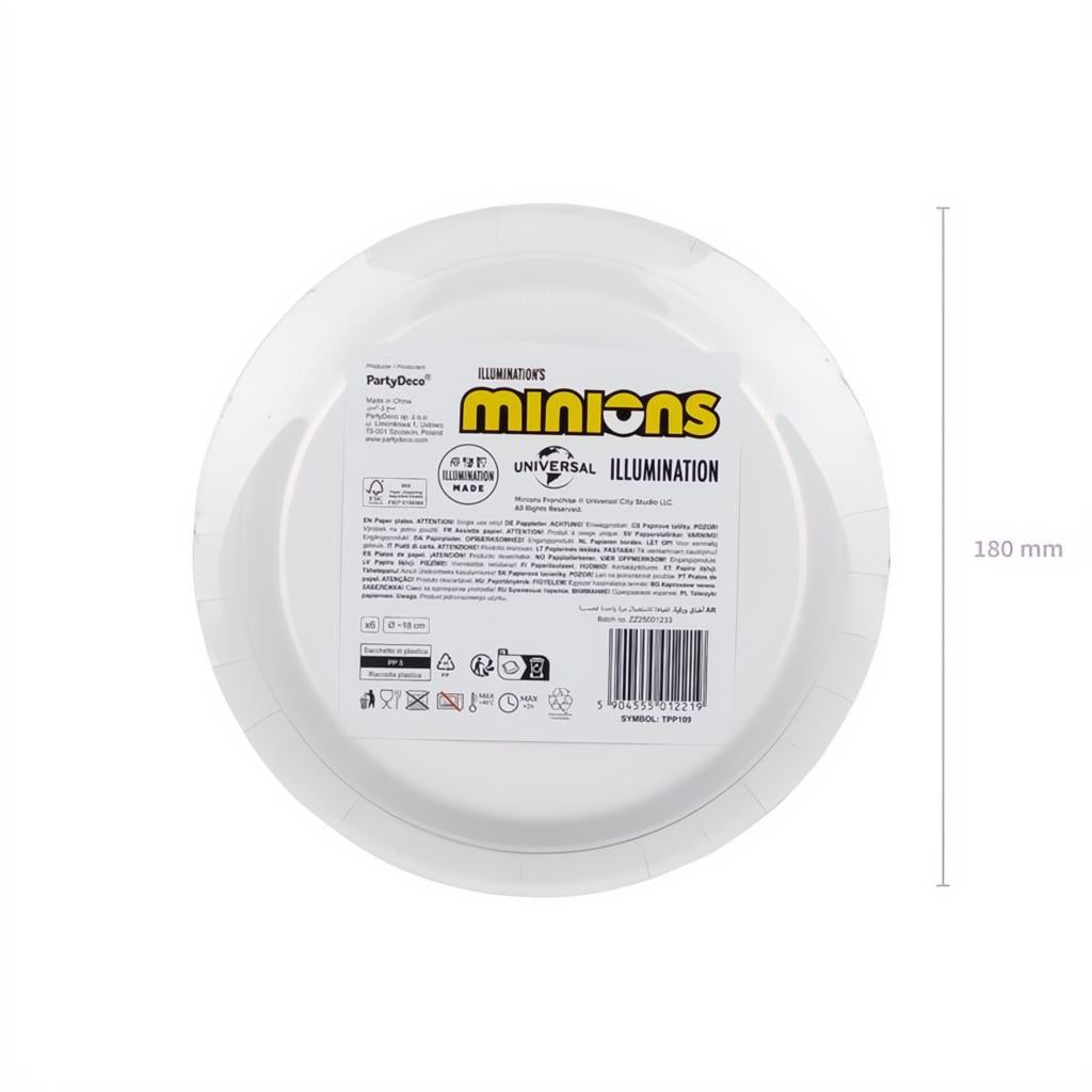 Teller Minions, 18 cm PartyDeco 4 fiestastore