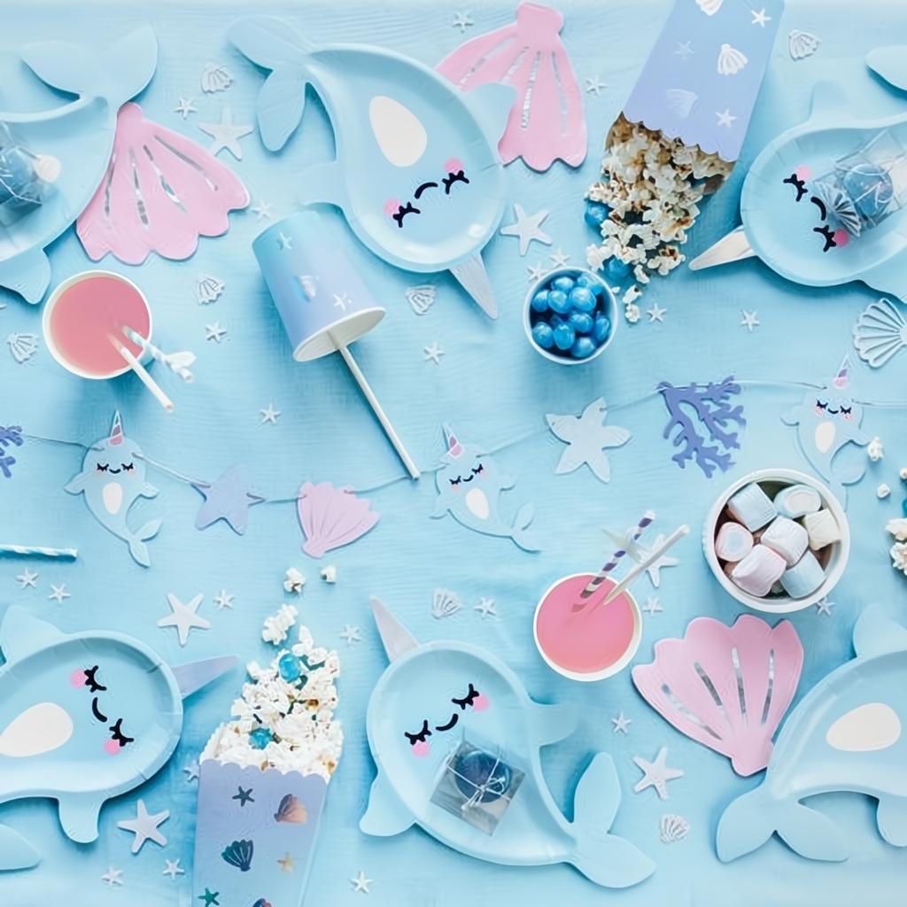 Teller Narwal, 18,5x29cm Tellers PartyDeco 5 fiestastore