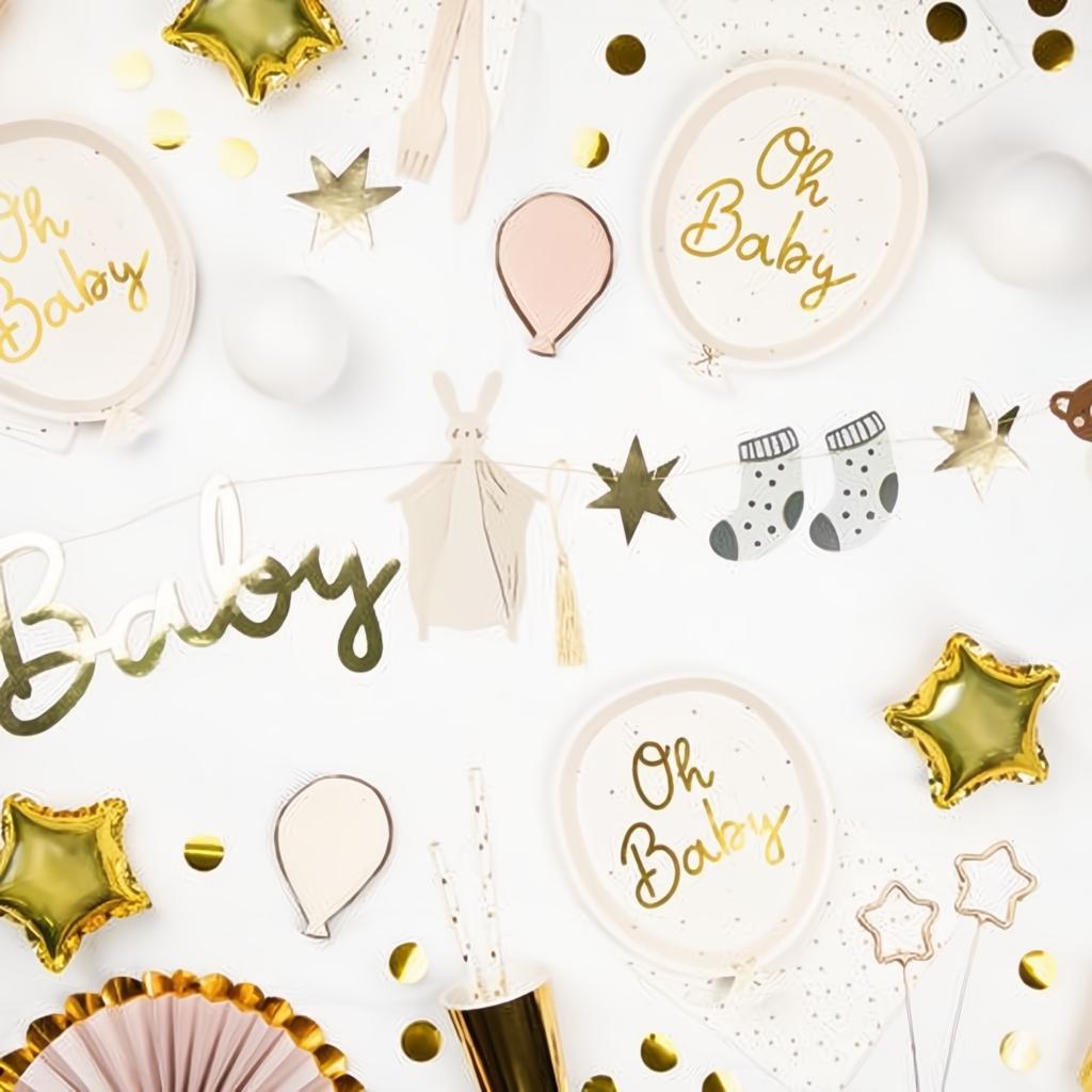 Teller Oh baby, 17.5x22 cm PartyDeco 2 fiestastore