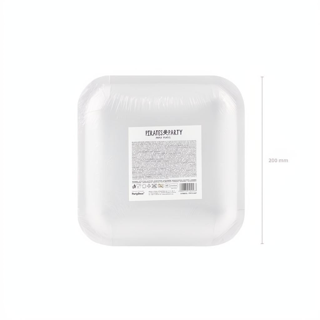 Teller Piraten, rot, 20x20cm PartyDeco 6 fiestastore