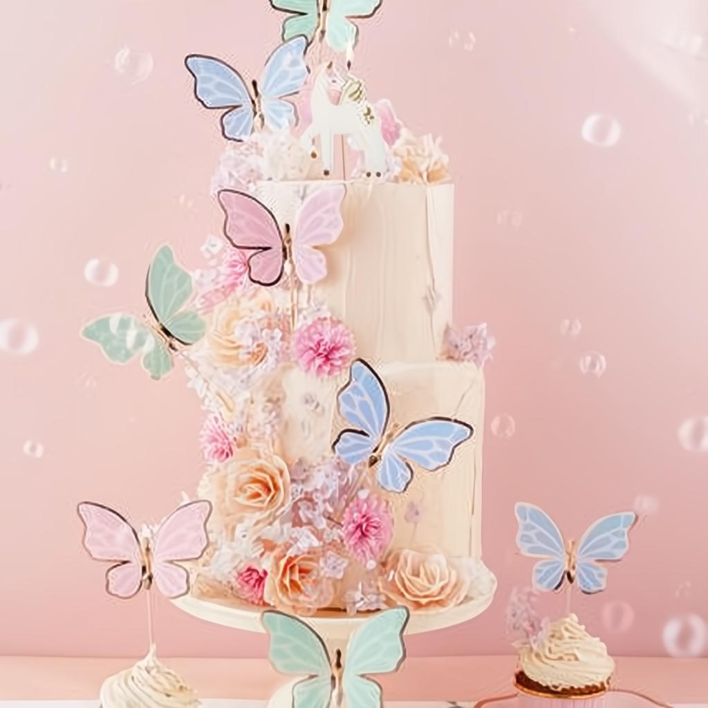 Tortendekoration Schmetterlinge PartyDeco 3 fiestastore