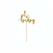 Tortentopper Oh baby, 25 cm, golden PartyDeco 1 fiestastore