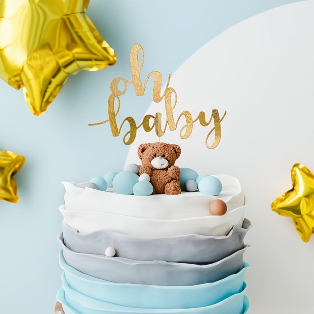 Tortentopper Oh baby, 25 cm, golden PartyDeco 2 fiestastore