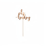 Tortentopper Oh baby, 25 cm, roségold PartyDeco 1 fiestastore