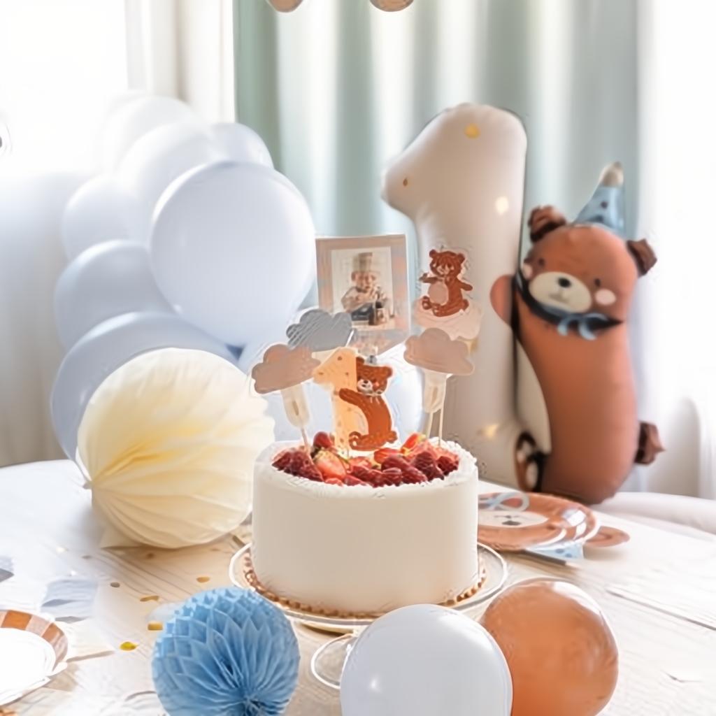 Tortentopper Teddybär, 12-14 cm Topper für Kuchen und Muffins PartyDeco 2 fiestastore
