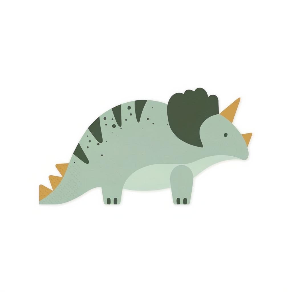 Triceratops-Servietten, 18x10 cm, Farbenmix Servietten bedruckt PartyDeco 1 fiestastore