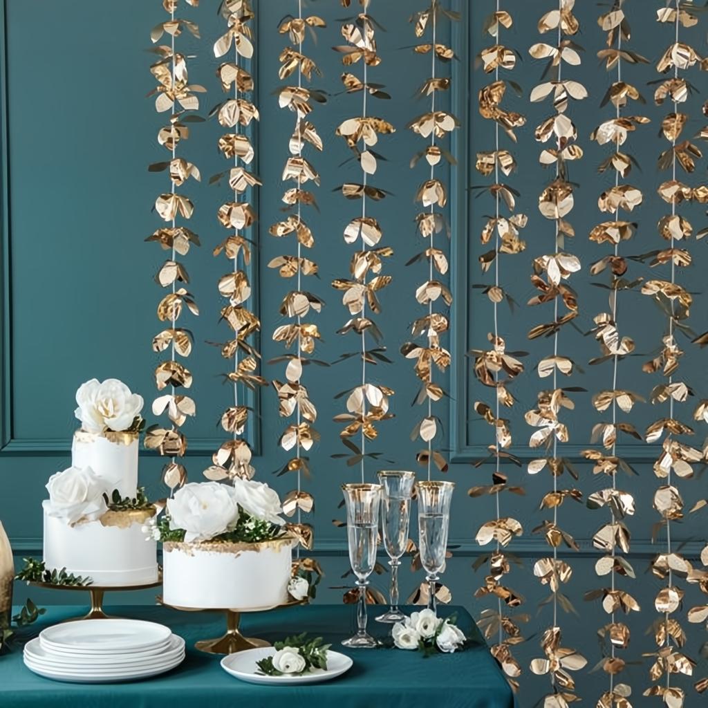 Vorhang - Blumen, gold, 100x210cm Vorhänge PartyDeco 2 fiestastore