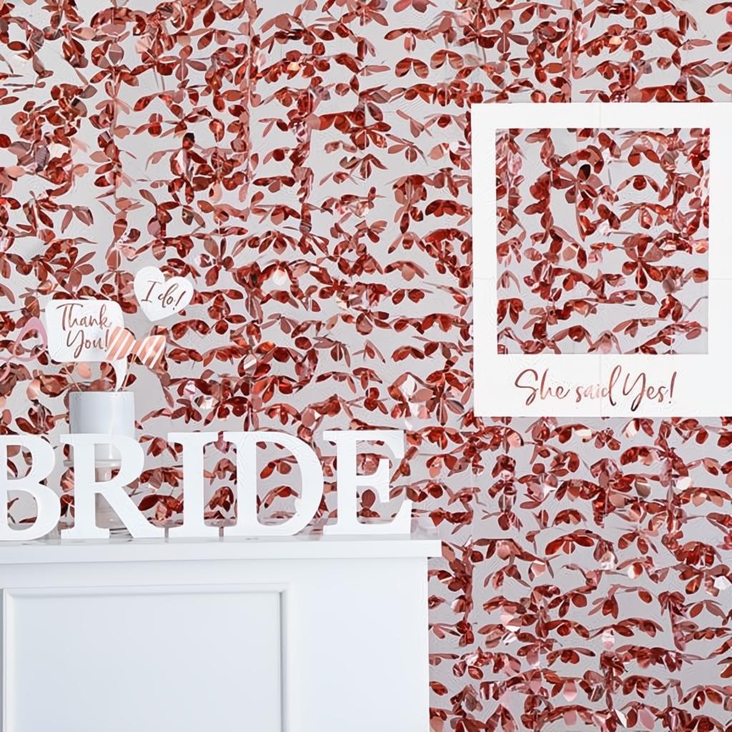 Vorhang - Blumen, roségold, 100x210cm Vorhänge PartyDeco 2 fiestastore