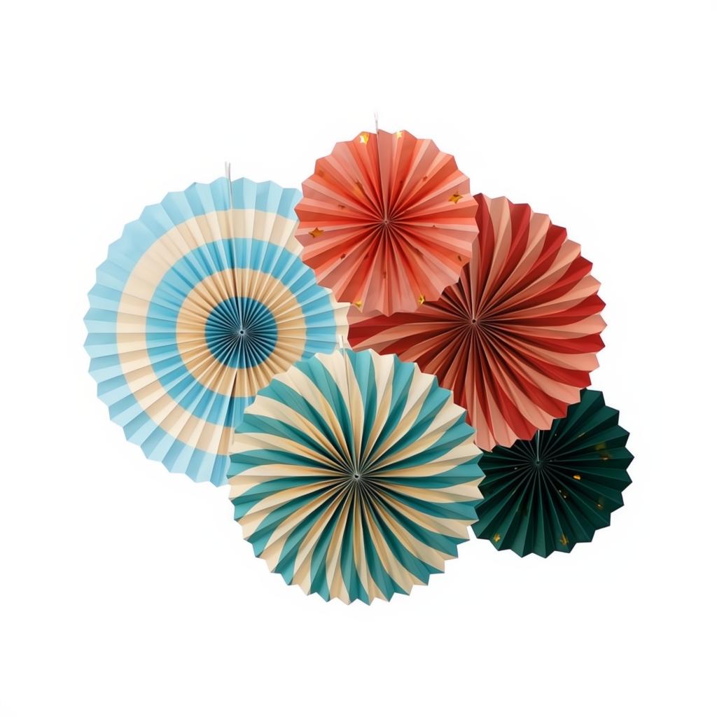 Zirkus-Dekorative Rosetten, Set, 26-43 cm Papier-Rosetten PartyDeco 1 fiestastore