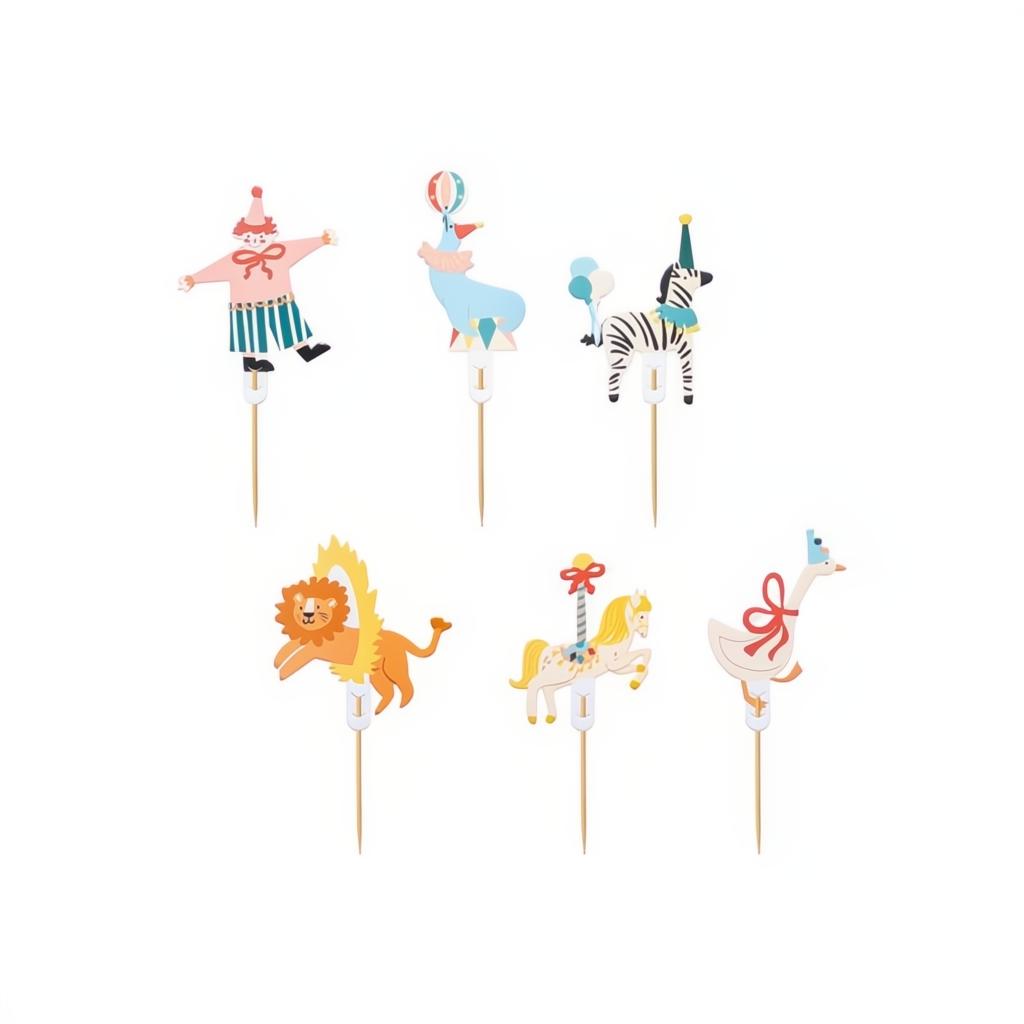 Zirkus Muffin Dekoration, 9-11,5 cm Topper für Kuchen und Muffins PartyDeco 1 fiestastore