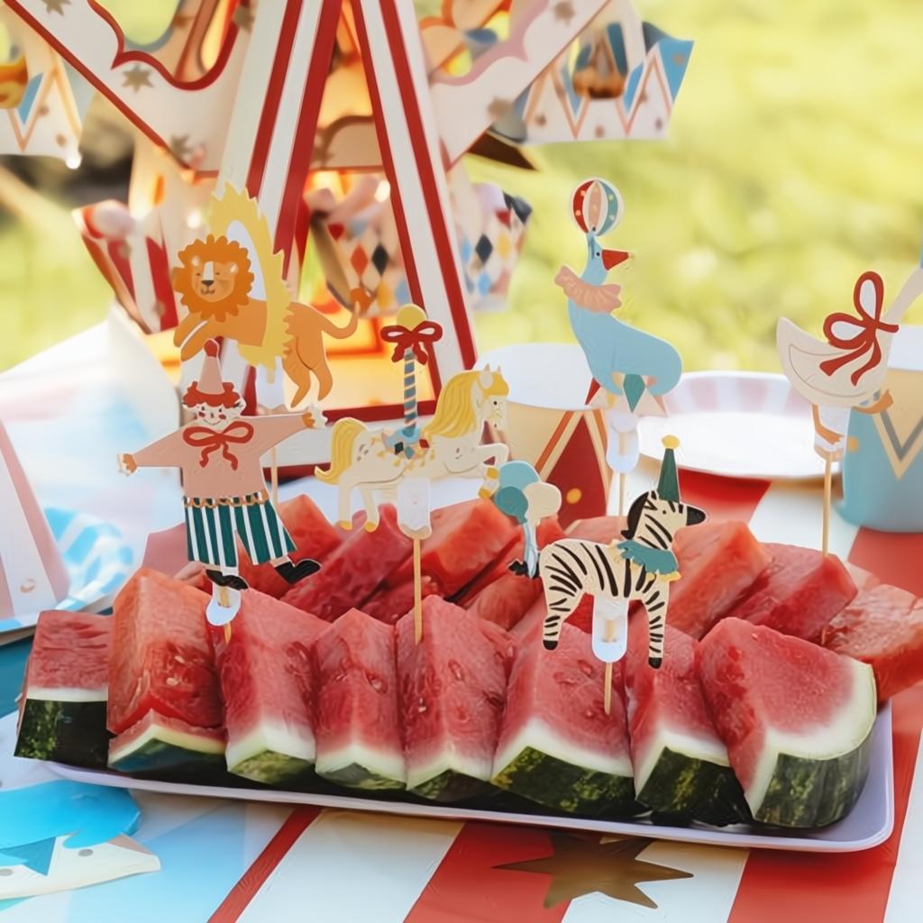 Zirkus Muffin Dekoration, 9-11,5 cm Topper für Kuchen und Muffins PartyDeco 3 fiestastore