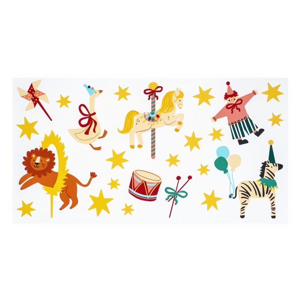 Zirkus-Tattoos Abwaschbare Tattoos PartyDeco 1 fiestastore